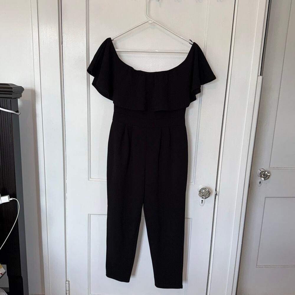 Outrageous Fortune Off-The-Shoulder Cropped Ruffle Jumpsuit size 6